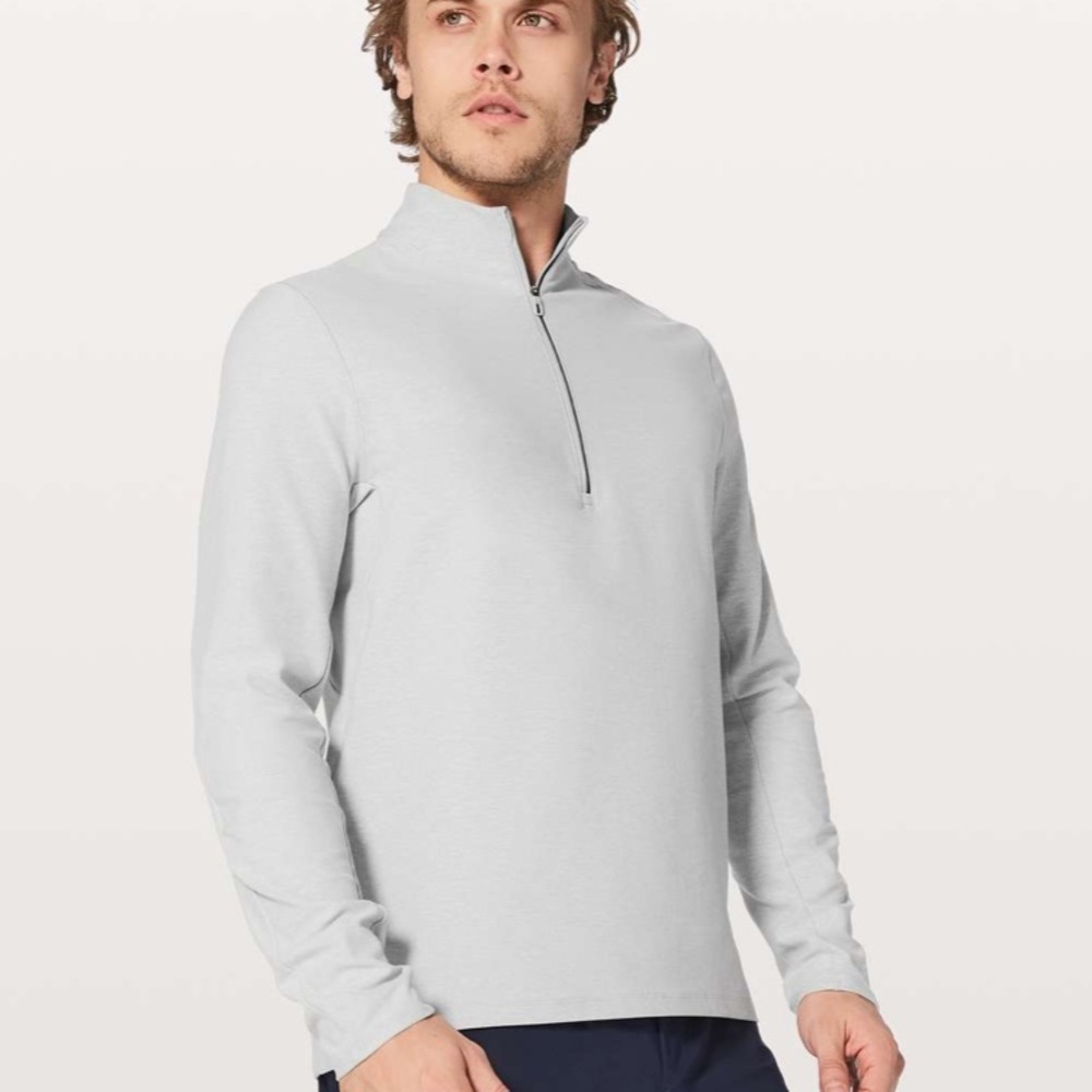 lululemon athletica Light Gray Quarter-Zip Sweater